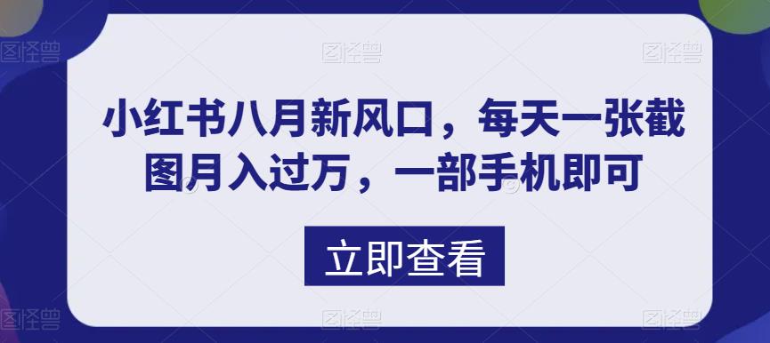 （6851期）八月新风口，小红书虚拟项目一天收入1000+，实战揭秘-搞钱情报局