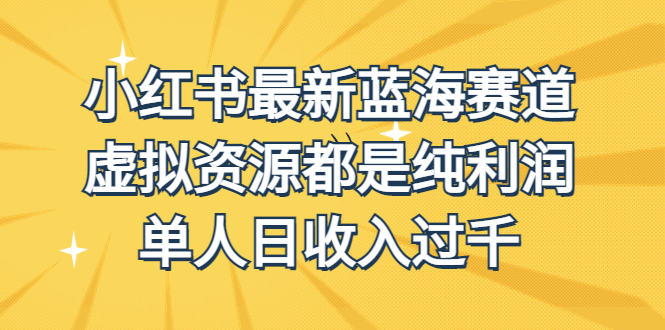 （6721期）外面收费1980的小红书最新蓝海赛道，虚拟资源都是纯利润，单人日收入过千-搞钱情报局