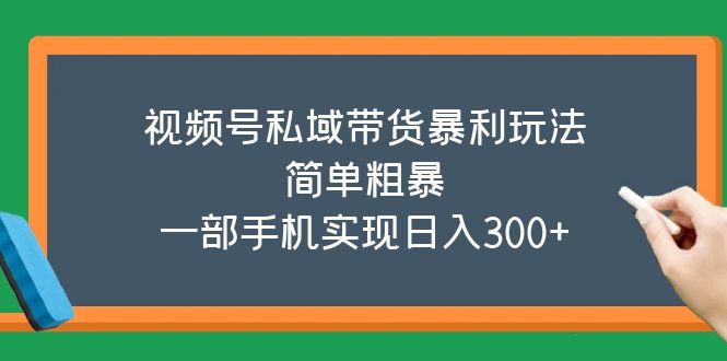 （5544期）视频号私域带货暴利玩法，简单粗暴，一部手机实现日入300+