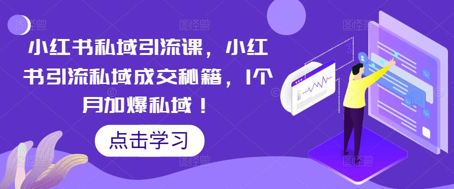 （5352期）小红书私域引流课，小红书引流私域成交秘籍，1个月加爆私域！