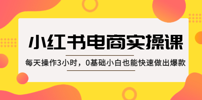 （5190期）小红书·电商实操课：每天操作3小时，0基础小白也能快速做出爆款！