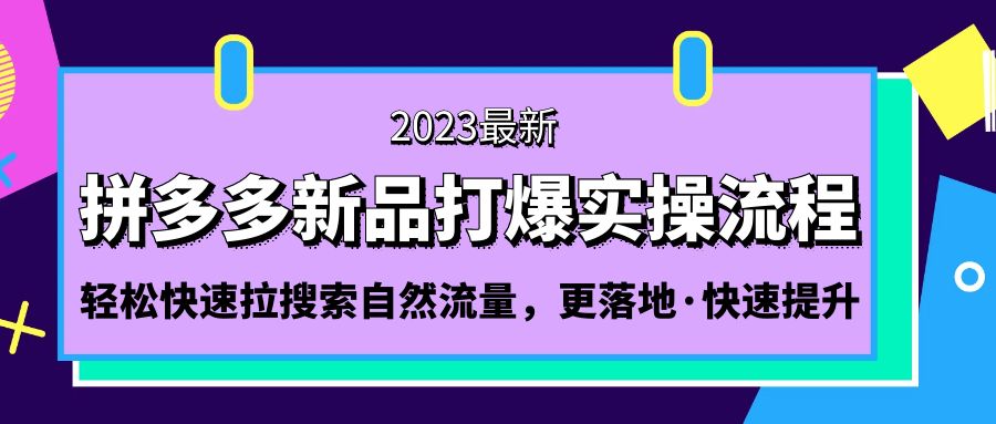 （5036期）拼多多-新品打爆实操流程：轻松快速拉搜索自然流量，更落地·快速提升!