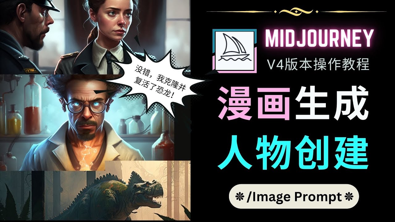 （4899期）Midjourney V4版本操作教程：2个简单参数，完成漫画生成，人物创建