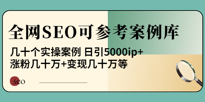 （3834期）《全网SEO可参考案例库》几十个实操案例 日引5000ip+涨粉百W+变现几十W等!-搞钱情报局