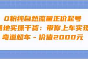 (3584期)0粉纯自然流量正价起号基地实操干货:带你上车实现弯道超车