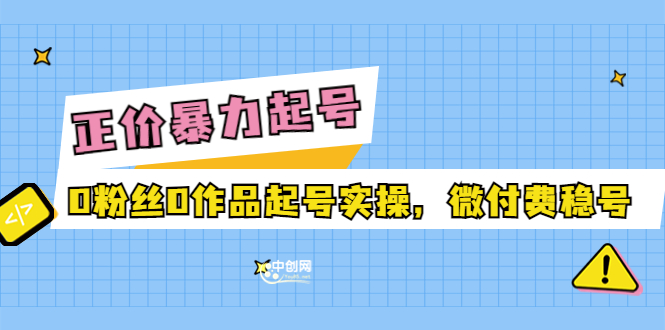 （3377期）正价暴力起实操号：0粉丝0作品起号实操，微付费稳号