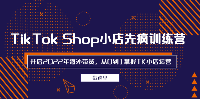 （2463期）TikTok Shop小店先疯训练营，开启2022年海外带货，从0到1掌握TK小店运营
