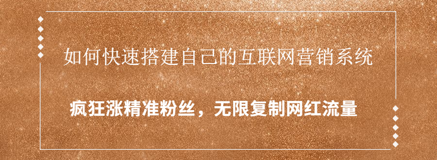 （1427期）如何快速搭建自己的互联网营销系统，疯狂涨精准粉丝，无限复制网红流量-搞钱情报局