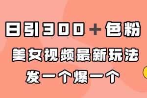 (7273期)日引300+色粉,美女视频最新玩法,发一个爆一个