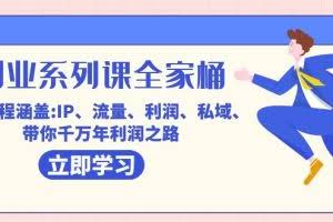 (7407期)创业系列课-全家桶,9大课程涵盖:IP 流量 利润 私域 带你千万年利润之路