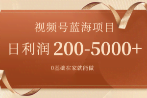 （7585期）视频号蓝海项目，0基础在家也能做，日入200-5000+【附266G资料】