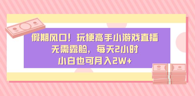 假期风口！玩梗高手小游戏直播，无需露脸，每天2小时，小白也可月入2W+_抖汇吧