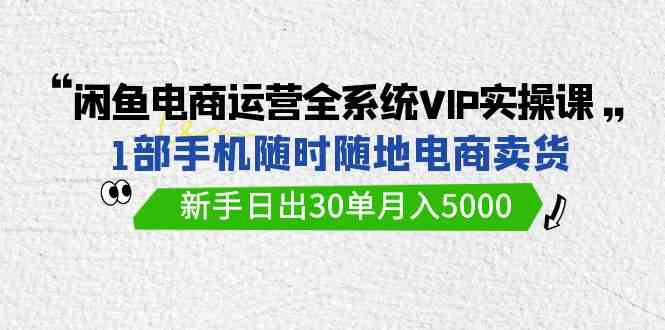 闲鱼电商运营全系统VIP实战课，1部手机随时随地卖货，新手日出30单月入5000_抖汇吧