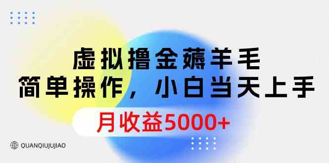 虚拟撸金薅羊毛，简单操作，小白当天上手，月收益5000+_抖汇吧