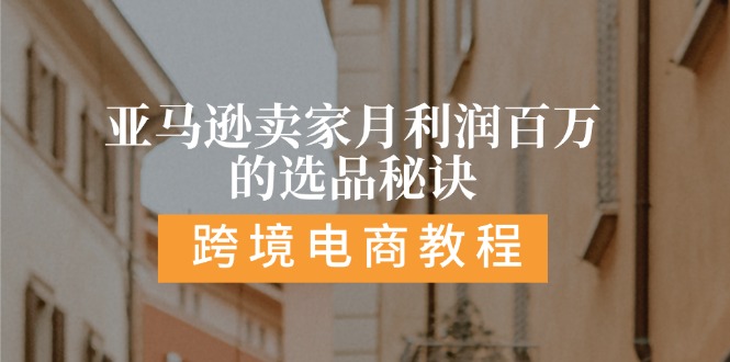 （11456期）亚马逊卖家月利润百万的选品秘诀: 抓重点/高利润/大方向/大类目/选品…