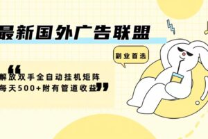 (12368期)最新国外广告联盟解放双手全自动挂机矩阵每天500+附有管道收益