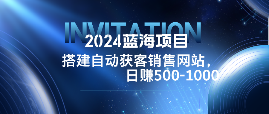 （12743期）2024蓝海项目，搭建销售网站，自动获客，日赚500-1000-云推网创项目库