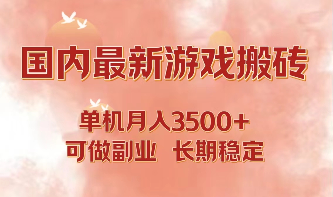 （12775期）国内最新游戏打金搬砖，单机月入3500+可做副业 长期稳定-云推网创项目库