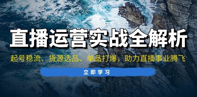 （13294期）直播运营实战全解析：起号稳流、货源选品、单品打爆，助力直播事业腾飞-云推网创项目库