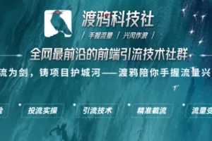 (88888期)【渡鸦科技社】万人社群,流量的终点站,让你从0开始布局私域流量年入百万!