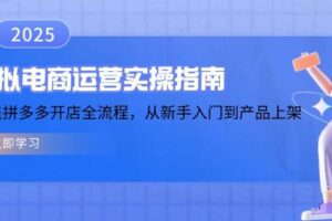 （14153期）虚拟电商运营实操指南，涵盖拼多多开店全流程，从新手入门到产品上架