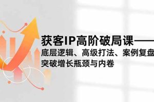 (16804期)获客IP高阶破局课,底层逻辑、高级打法、案例复盘,突破增长瓶颈与内卷