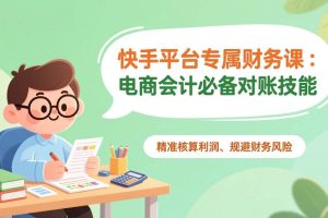 （17167期）快手平台专属财务课：电商会计必备对账技能，精准核算利润、规避财务风险