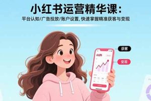 (17468期)小红书运营精华课-更新:平台认知/广告投放/账户设置,快速掌握精准获客与变现