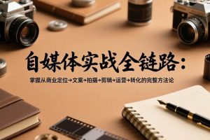 （17586期）自媒体实战全链路：掌握从商业定位→文案→拍摄→剪辑→运营→转化的完整方法论