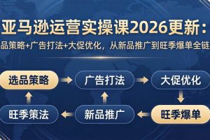(17984期)亚马逊运营实操课2026更新:选品策略+广告打法+大促优化,从新品推广到旺季爆单全链路