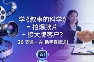 （18302期）学《叙事的科学》= 拍爆款片 + 接大牌客户？26 节课 + AI 助手直接送！