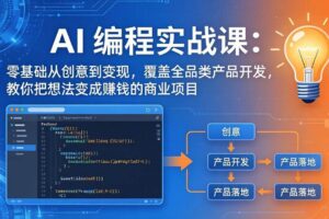 (18670期)AI编程实战课-第三期-5月更新:零基础从创意到变现,覆盖全品类产品开发,把想法变成赚钱项目