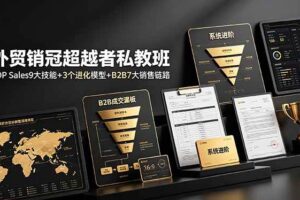 (19156期)外贸销冠超越者私教班:TOP Sales9大技能+3个进化模型+B2B7大销售链路,系统进阶