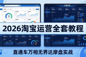 (19288期)2026淘宝运营全套教程(更新7月),直通车万相无界达摩盘实战,从基础到进阶提升流量转化