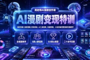 (19633期)AI漫剧变现特训★爆款拆解|底层逻辑,变现渠道,AI工具矩阵,批量剪辑,小说改编完整漫剧实操教学