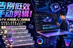 (19678期)告别低效手动剪辑!LibTV AI短剧入门到精通,小说转剧本方法,故事板打斗特效一站式搞定玄幻短剧制作